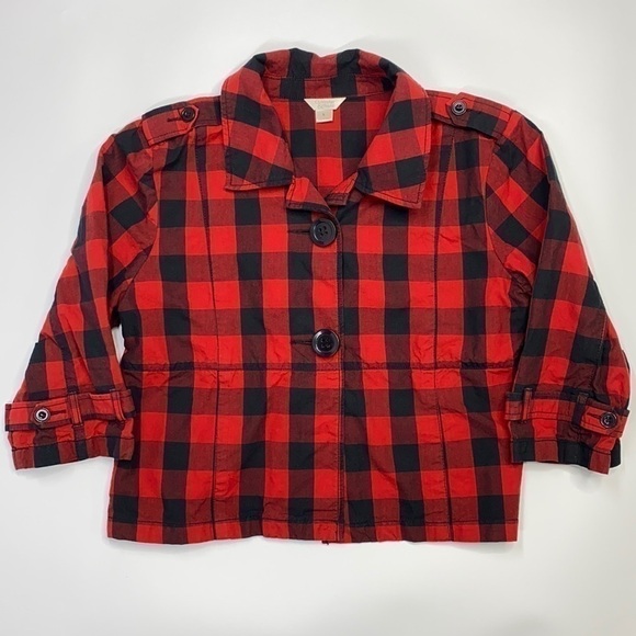 Christopher & Banks Buffalo Plaid Button Jacket - Picture 1 of 10